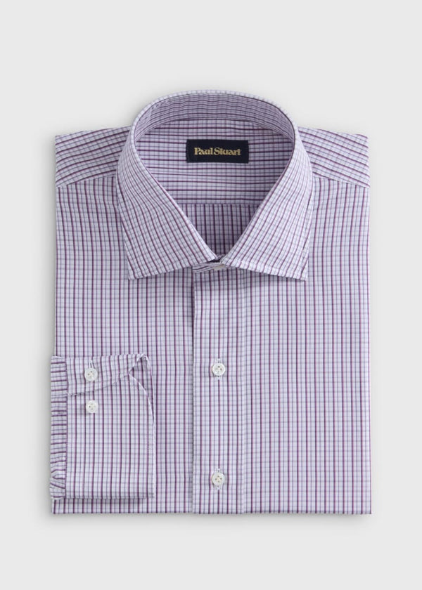 Small Check Dress Shirt - Lavender - Collared Shirt