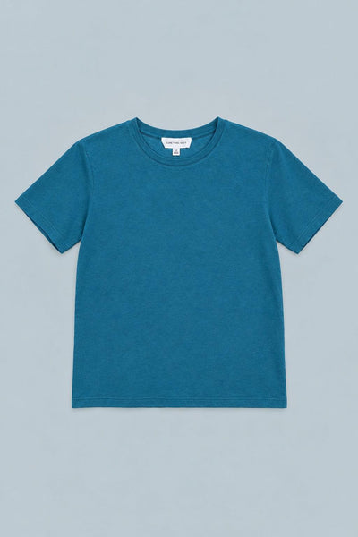 Luxe Rose Crewneck Tee - Teal