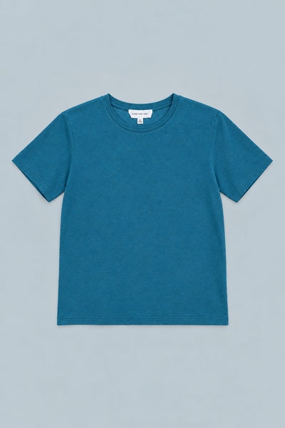 Luxe Rose Crewneck Tee - Teal
