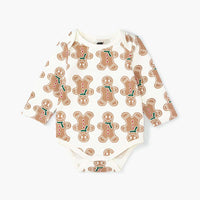 Long Sleeve Jack + Jill Bodysuit - Gingerbread Cookie