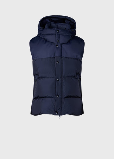 Hooded Puffer Vest - Navy