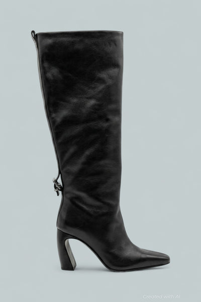 Date Night Tall Boots - Black Leather - 7.5 - Boots