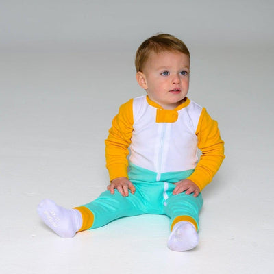 Long Sleeve Sunny Zip Romper - Teal