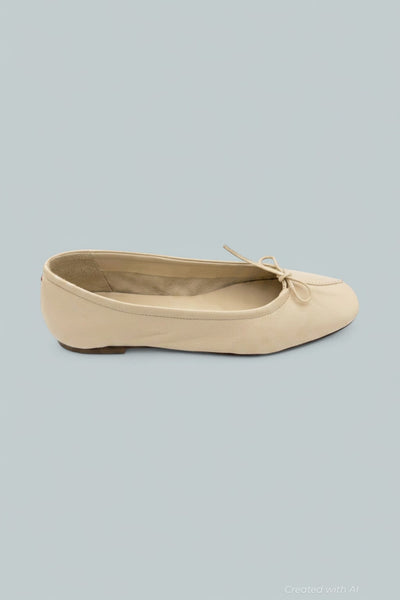 Delfina Bow Ballet Flats - Creamy - EU 38.5 - Flats