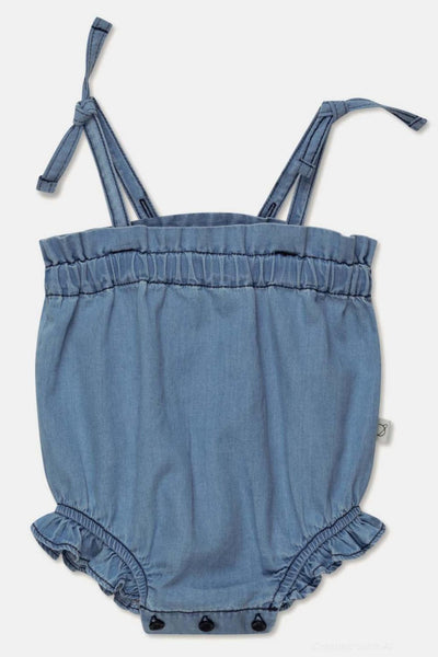 Denim ruffle baby romper - Denim - Romper