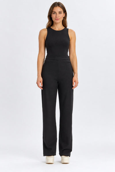 Wide Leg Trousers - Black