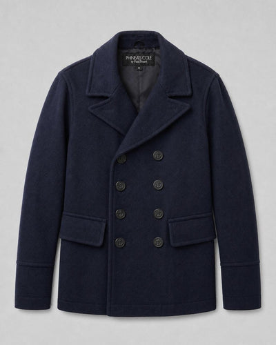 Solid Double Breasted Blazer - Navy