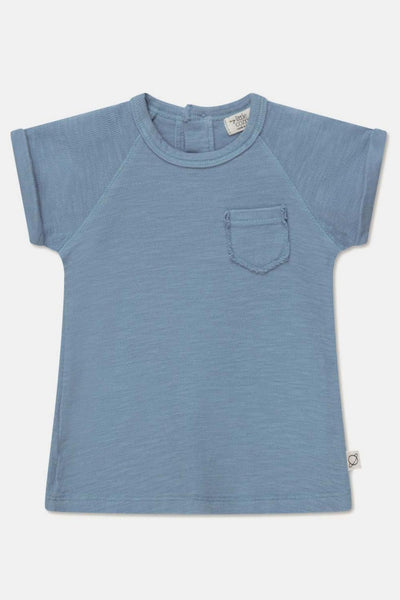 Double-face elastic detail baby dress - Sky blue - 6M - Dresses