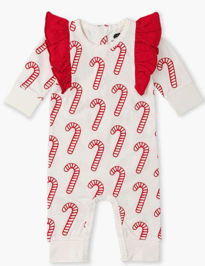 Double Ruffle Romper - Candy Cane - Romper
