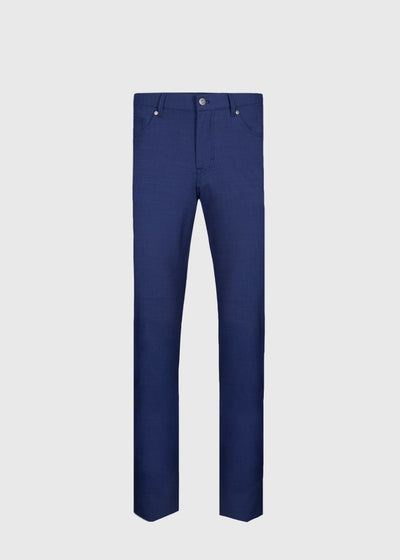 Wool Five-Pocket Trouser - Mid Blue