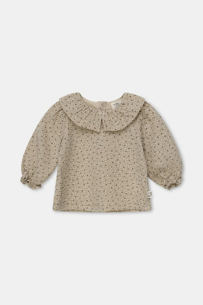 Organic gauze baby blouse - Stone