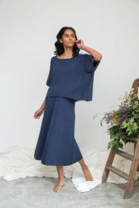 Alessia-Leigh Recycled Cotton Jumper in Denim Blue
