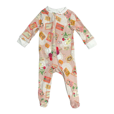 Full Zip Footed Pajama - Love