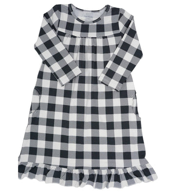 Boho Dress - Buffalo Plaid Black - Dresses