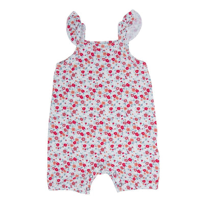 Flutter Sleeve Romper - Crimson Floral - Romper