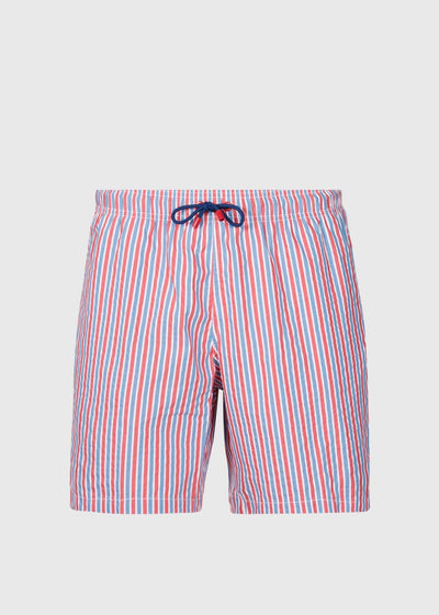 Seersucker Swim Trunk - Red/Blue