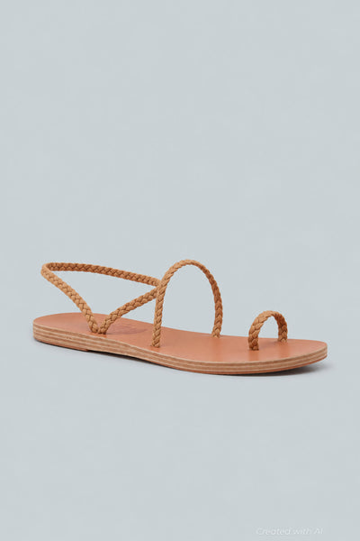 Eleftheria Braided Strappy Sandals - Natural - 9 - Sandals