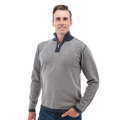 Eli Organic Cotton 1/4 Zip Pullover - Charcoal - Pullover