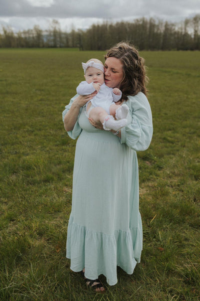 Eliza Maternity and Nursing Dress - Sage - Dresses