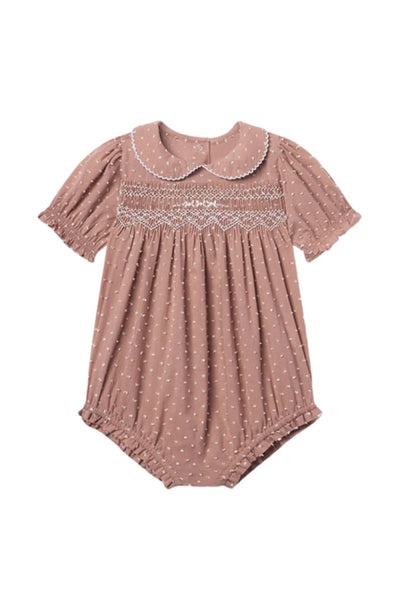 Emmy Bubble - Rose Swiss Dot - Romper