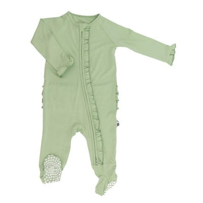 Ruffle Footie - Sage - Onesie