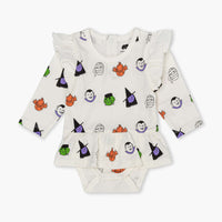 Long Sleeve Ruffle All Dressed Up Bodysuit - Spooky Squad