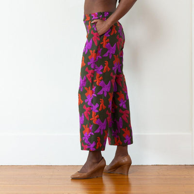 The Julia Pant - Olive/magenta