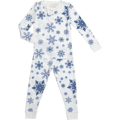 Baby Pyjama Set - Snowflake Blue