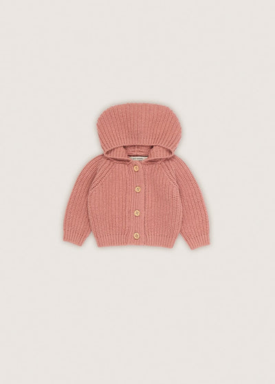 Baby Hoodie Rib - Rose Dust