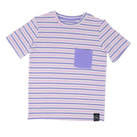 Crew Neck Tee - Purple/Orchid Stripe