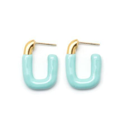 Ella Stud Dangle Earrings - Aqua