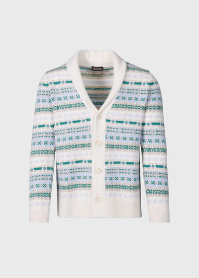 Fair Isle Button Front Cardigan - Arctic - XL (44) - Cardigan