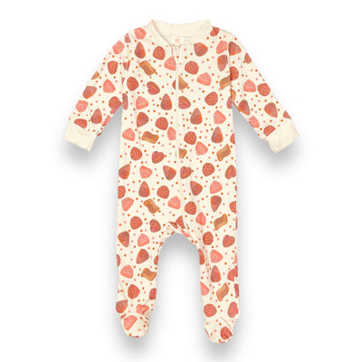 Full Zip Footed Pajama - Chocolate
