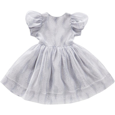 Fit & Flare Dress with Puff Sleeves - Grey - Dresses