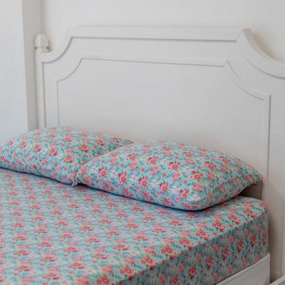 Fitted Sheet Twin - Aqua Floral - OS - Sheets