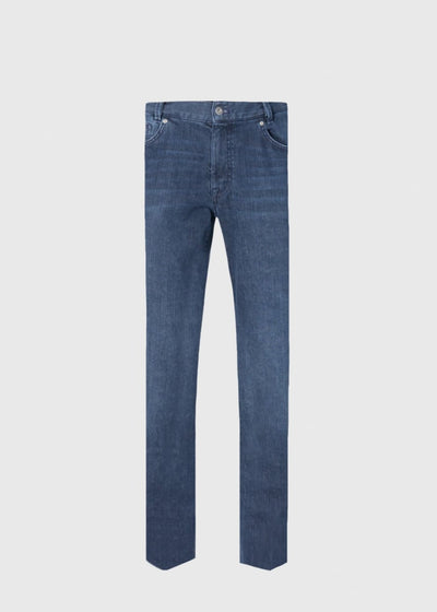 Five Pocket Cotton and Cashmere Denim Pant - Indigo - 42 (Long) - Jeans