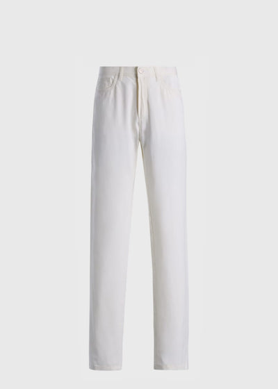 Five-Pocket Dress Trouser - White - Pants