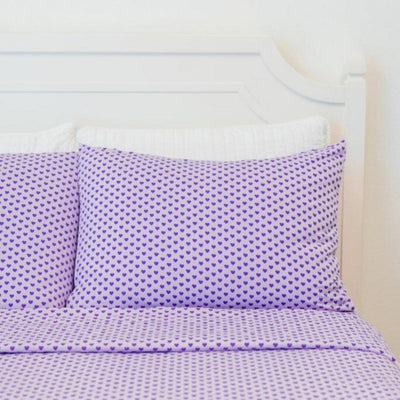Flat Sheet Twin - Purple Hearts - OS - Blanket
