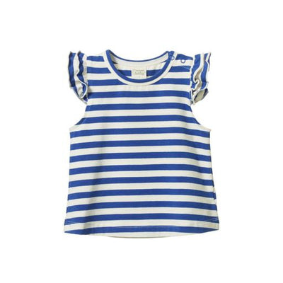 Fleur Tee - Isle Blue Sea Stripe - 6-12m - T-shirt