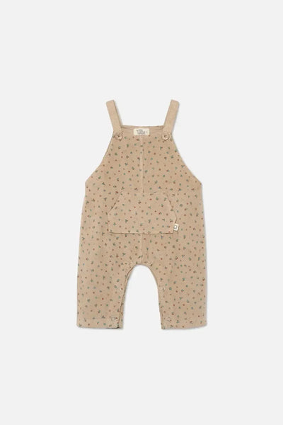 Floral Corduroy Baby Overalls - Beige - 3M - Overalls