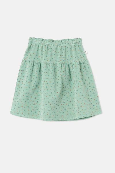 Floral Corduroy Skirt - Green - 6Y - Skirt