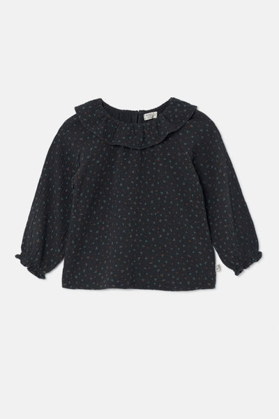 Floral Gauze Blouse - Dark Grey - 6Y - Blouse