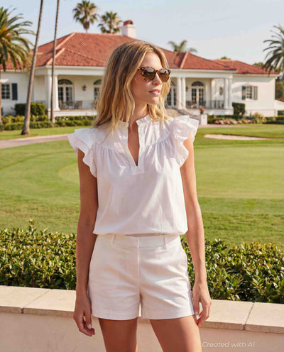 Flutter Sleeve - The Right White - Blouse