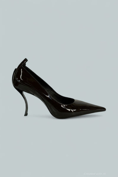 Freak-Out Leather Pumps - Coffee Patent - 9 - Stiletto