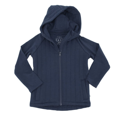 French Terry Hooded Jacket - Peacoat Blue - Hoodie