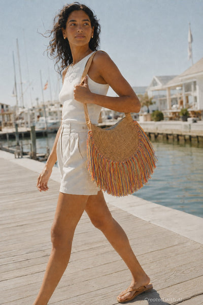 Fringe Colorful Boho Bag - One Size - Shoulder Bag