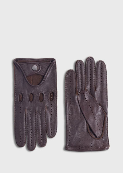 Deerskin Leather Driving Glove - Brown