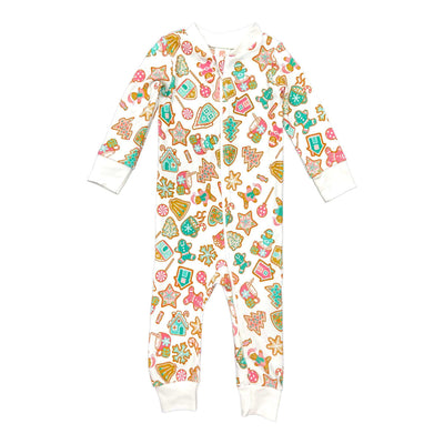 Full Zip Footless Pajama - Gingerbread