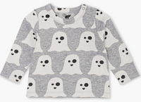 Long Sleeve Slub Jersey Crewneck Tee - Halloween Ghost