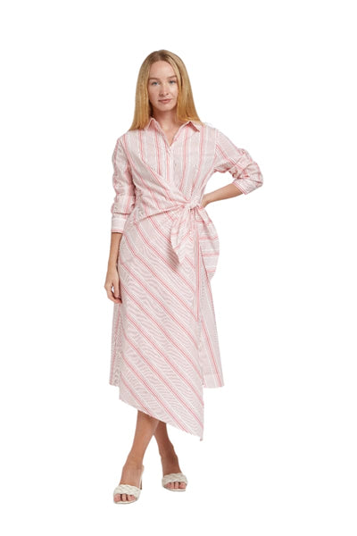Samantha Dress - Pink Stripe Dot